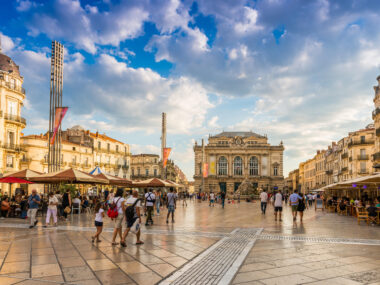 Place de la Comédie, Montpellier, Okcitánie