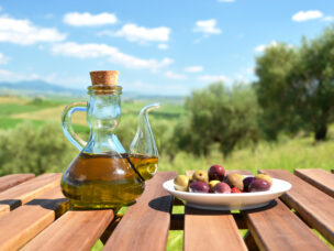 Olivový olej zátiší, Toskánsko