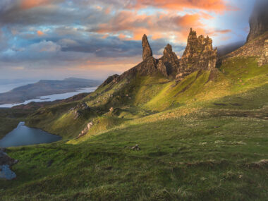 Old Man of Storr on the Isle of Skye in Scotland. Beautiful scottish landscape. High quality photo