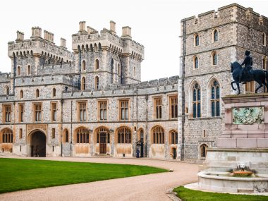 MAR 2, 2011 Windsor, UK : Quadrangle in  Windsor Castle, a royal residence in the English county of Berkshire, was built in year 1066