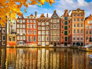 Traditional old buildings in Amsterdam, the Netherlands