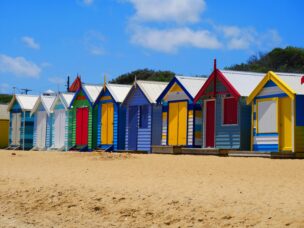 Plážové domky v Brightonu