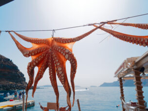 Sušení chobotnice, Santorini