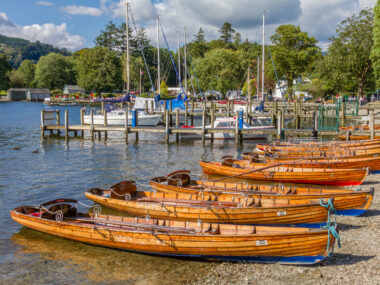 The wooden rowing boats in Ambleside on Lake Windermere, Cumbria were phtographed in an afternoon in early September 2015