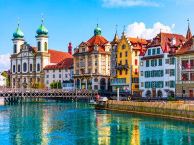 Panorama starého města, Lucerne, Švýcarsko