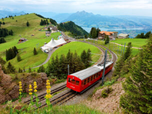 Vlak na hoře Rigi, Švýcarsko