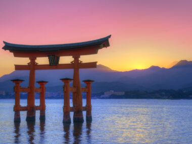 The Floating Otorii gate at Miyajima, Japan.